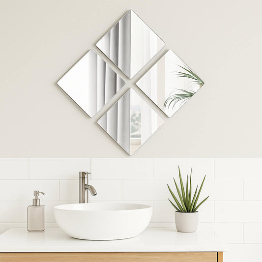 Adhesive Wall  Mirror for Garage, Bedroom, Living Room, Over The Door (1 Pc)