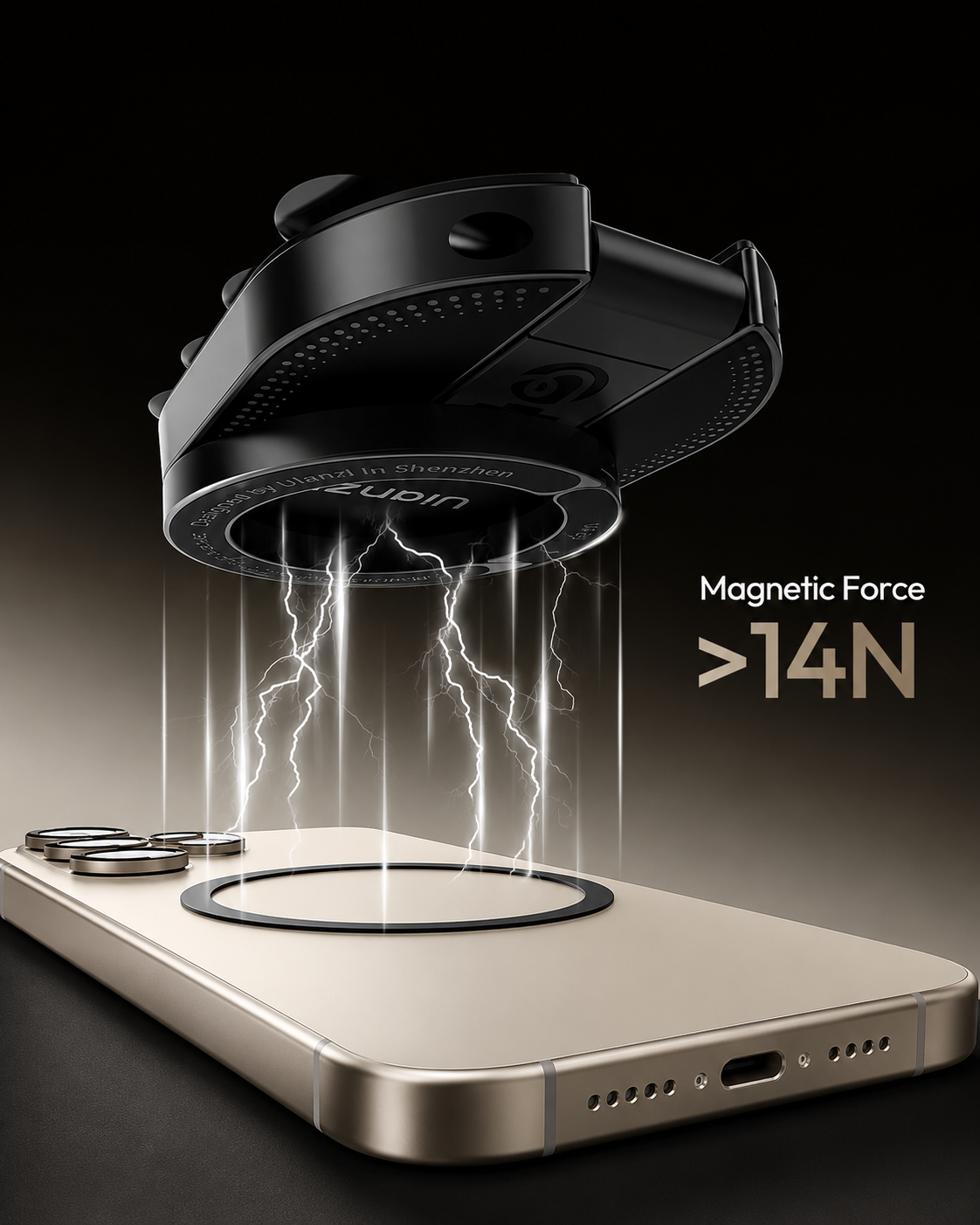Clings securely to metal surfaces with powerful magnetic force — locking your phone in place instantly while letting you switch between portrait and landscape with ease.